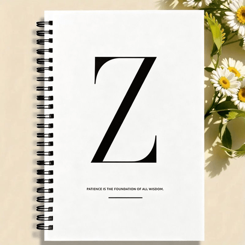 1pc minimalist letter z pattern with inspirational quote spiral coil notebook for suitable for students and professionals ideal gift for