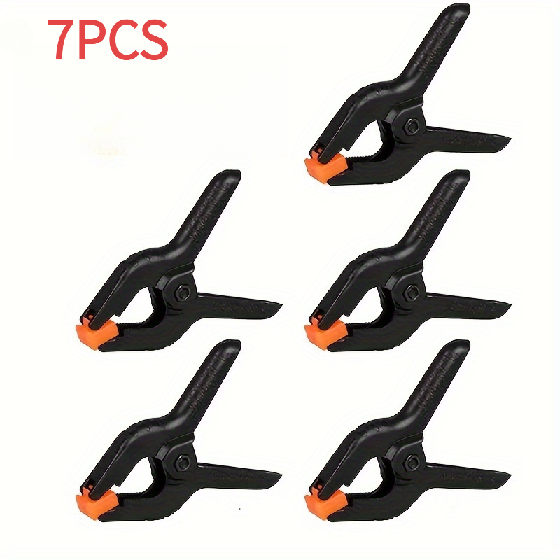 TEMU Lot de 7 pinces à ressort en plastique petit format durables, adaptées pour l'artisanat, les supports de fond, la photographie, , le jardinage,