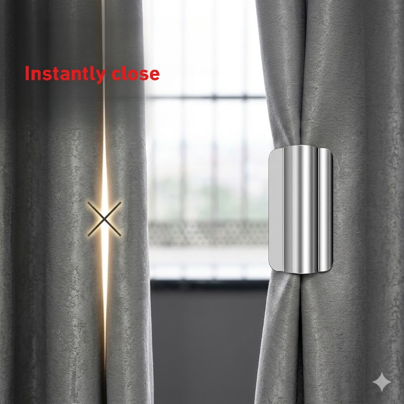 2-pair/4-pair Magnetic Blackout Curtain Clips - Strong Magnetic Curtain Closure and Fixing Clips - Suitable for Home Bedrooms, Office Curtains, Valances - Used for Blackout and Preventing Light Leakage