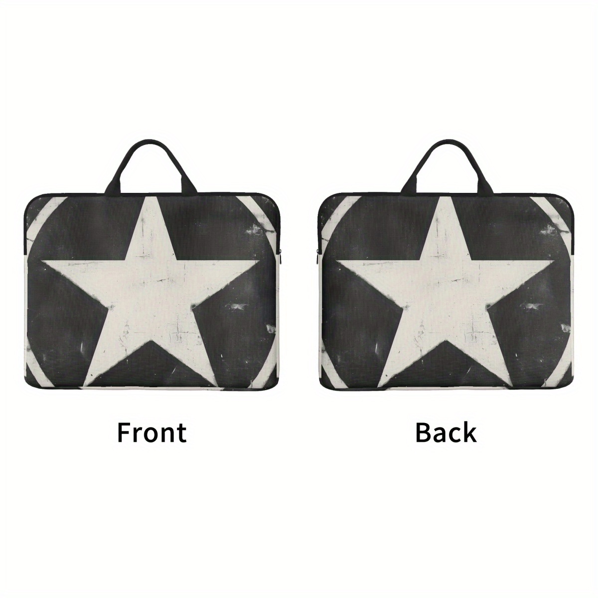 Black and White Five Star Pattern Laptop Sleeve Case