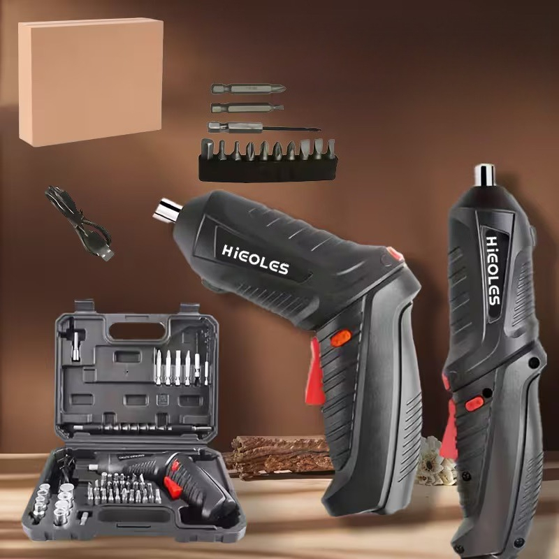 TEMU Cordless Electric Screwdriver, Screw Gun, Compact Portable Screwdriver Kit For Electric Drill Sets, Adjustable Design, Durable Battery, High