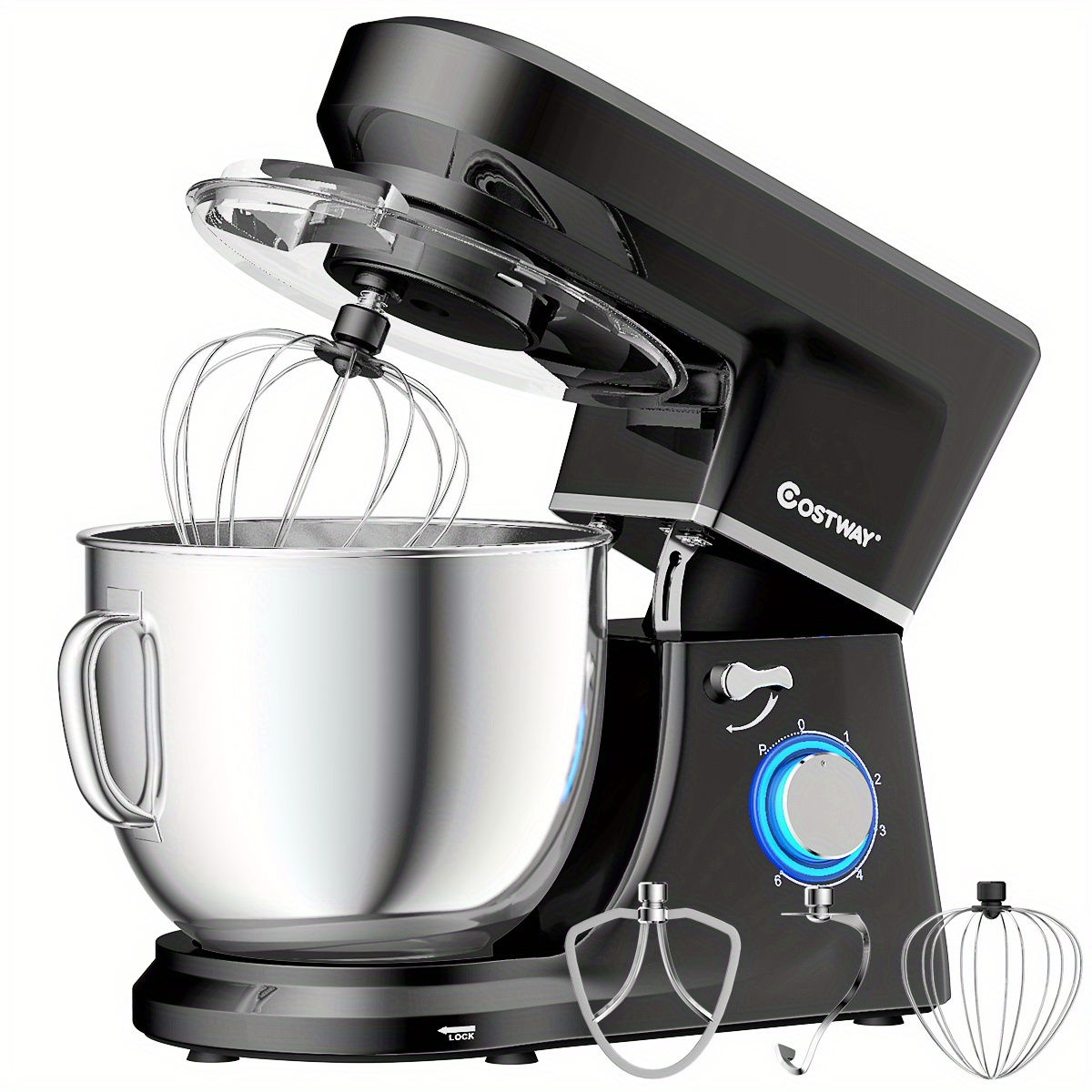 

Costway Tilt-head Stand Mixer 7.5 Qt 6 660w With Dough Hook, Whisk & Beater Black