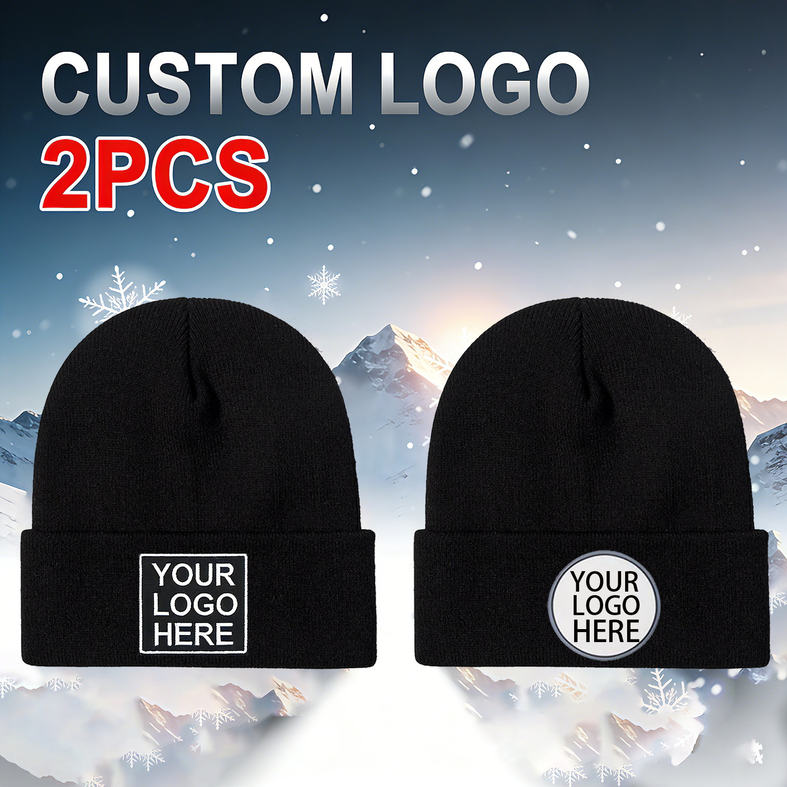 TEMU 2pcs Custom Hats, Suitable For Men And Women, Soft And Thickened Warm, Couple Caps, Family Parent- Wear, Outdoor Event Party Decorative Hats,