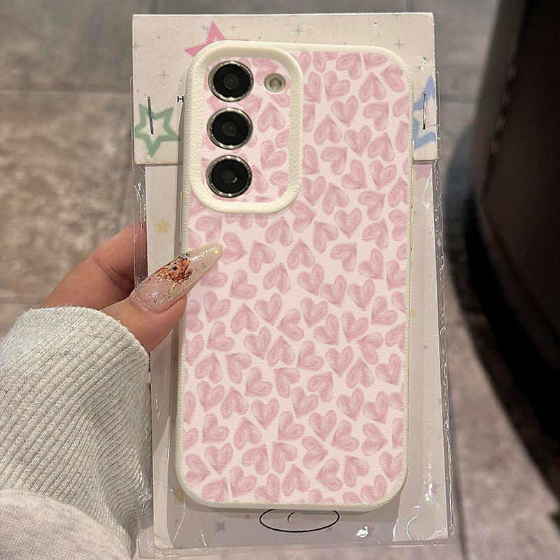 TEMU Pink Heart Pattern Phone Case Compatible With Galaxy A15/a14/a13/a55/a72/s10/a05s/a12/a32/s22/s23/s24/s21/a50/a51/a52/s20/a25/s10 - Stylish And