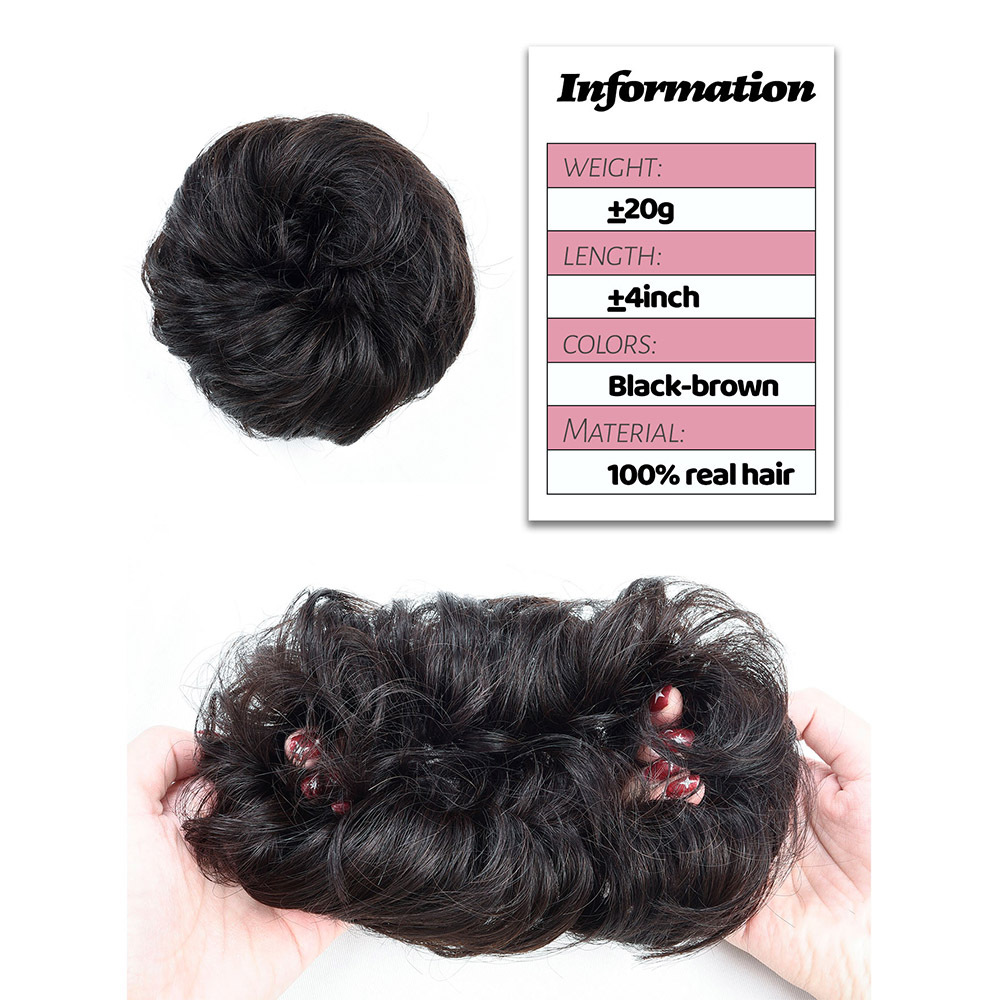 TEMU Moños 1 pieza de Moño de Cabello , Extensión de Moño de Cabello Real, Peinado Recogido de Cabello Ondulado y , Postizos de Moño para Mujer