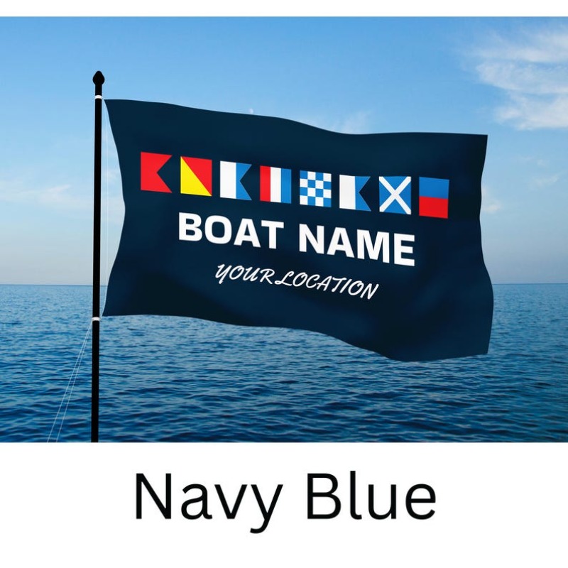 Two-Dimensional Flat Flag Designed for Boats, Custom Gift