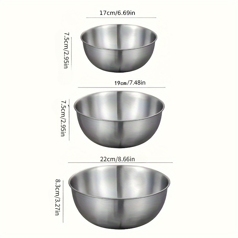 3 teiliges edelstahl schüssel set 1 set inklusive groß