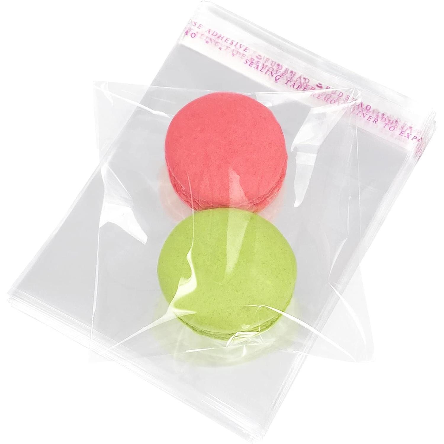 TEMU 102pcs Small Clear Reusable Cellophane Bags, Self-adhesive Cookie Bags, Sweets, Jewelry, Gifts And Clips(8x10cm) Brand New Food Grade Material
