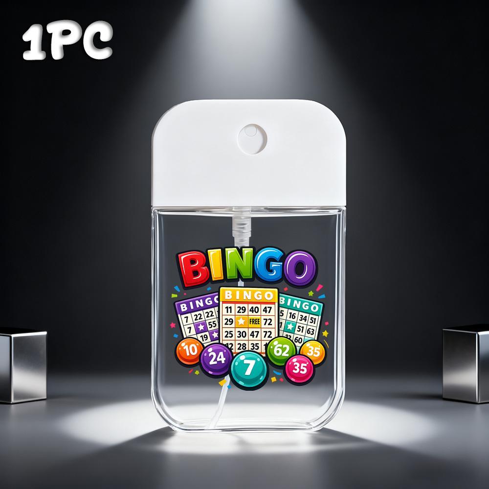 TEMU Portable Bingo-themed Refillable Spray Dispenser With Bingo Cards & Balls - Clear Press Plastic Bottle Suitable For Travel, Bingo , Parties,
