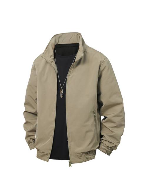 autumn 2025 new jacket coat casual business versatile middle aged and young dad stand up collar mens coat