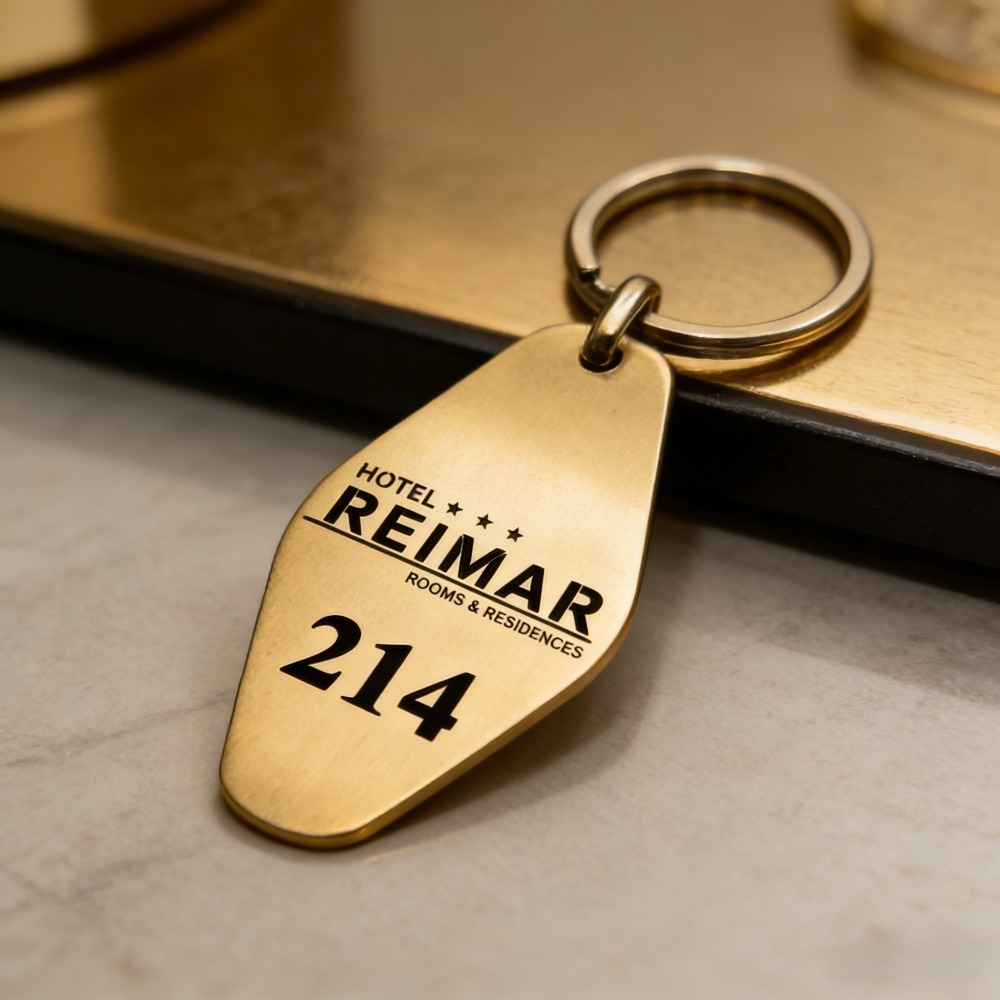 TEMU A Custom Keychain For Companies, , , Hotels, And Guesthouses, Featuring Plates. Personalized Stainless Steel Large Keychain, Durable,
