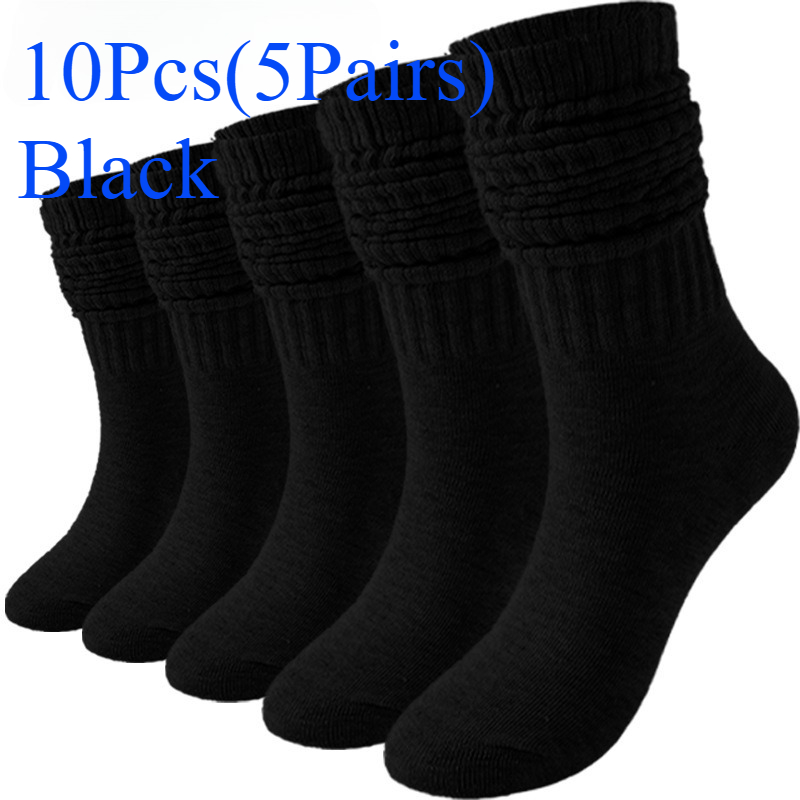TEMU 10pcs (5 Pairs) Of Bubble Socks For Men And Women, Autumn And Winter Pile Socks, Warm Trendy Long Socks