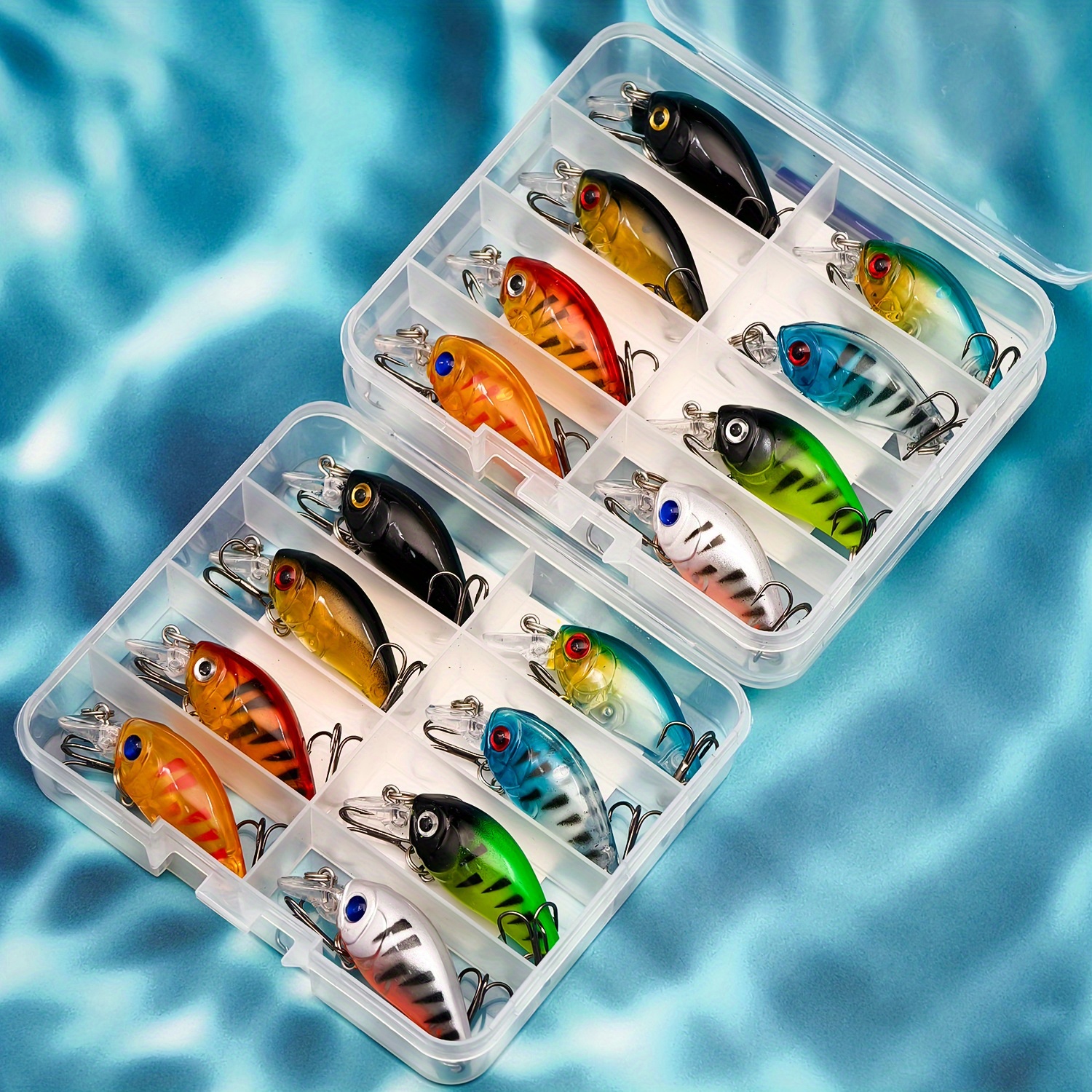 TEMU Anfs 16pcs Crank Bait Mini Fishing Lure - Realistic Artificial Bait - An Enthusiasts