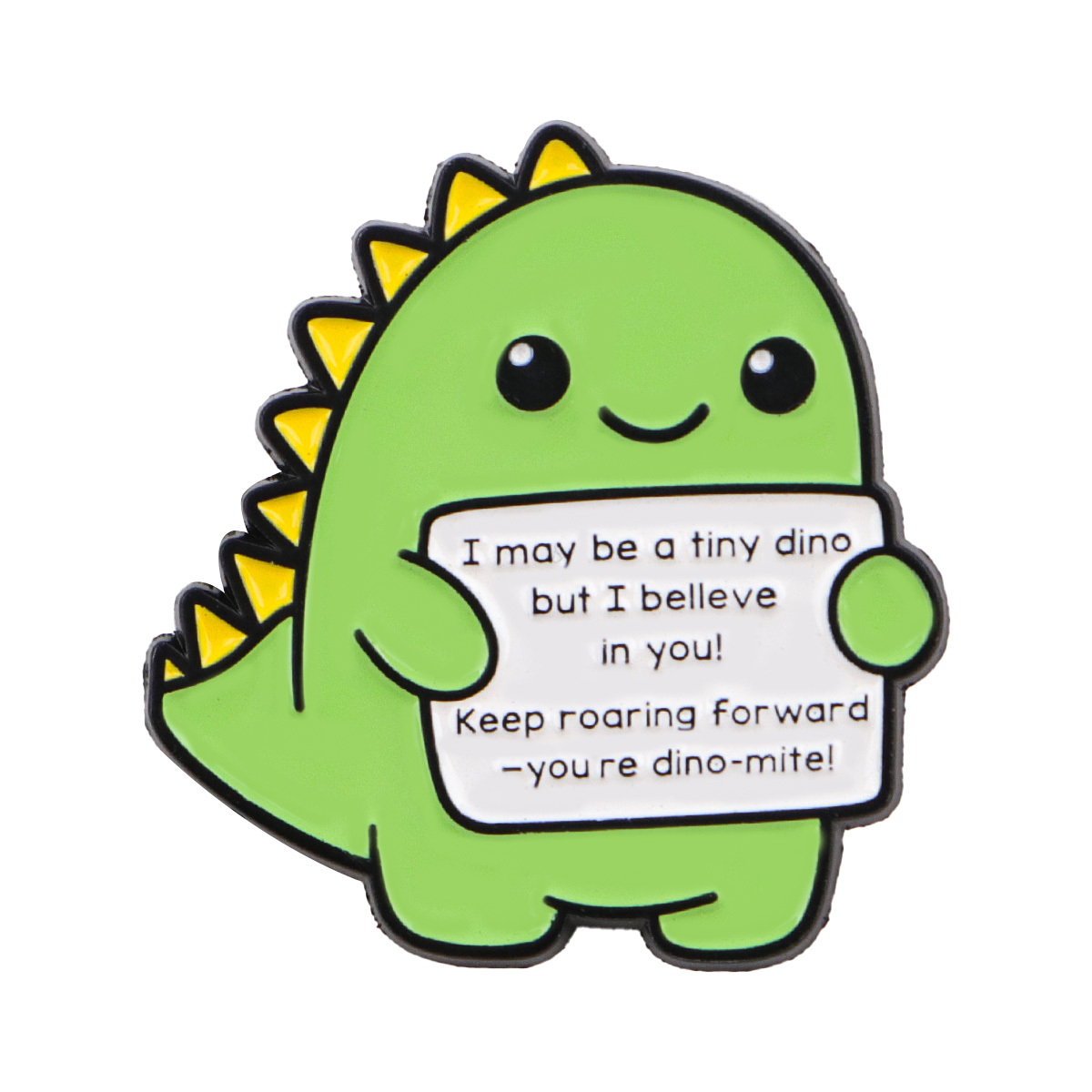 TEMU 1pc Of Adorable Dinosaur Lapel Pins For Backpacks, Featuring An Enamel Design. Cute Cartoon Brooches Are Perfect For Clothing, Briefcases, And