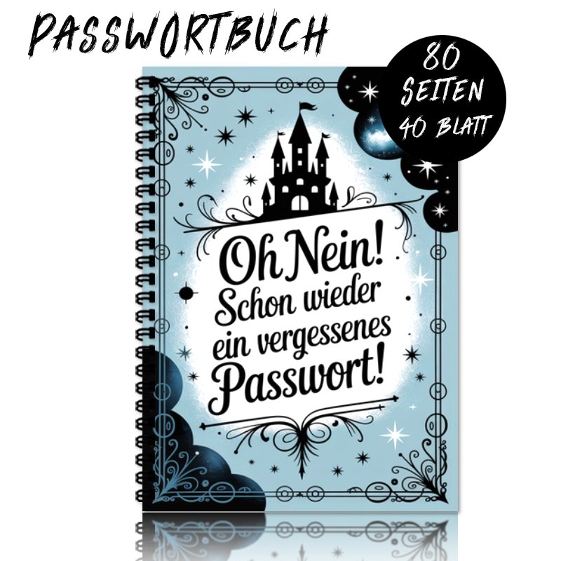 TEMU 1 Stück Deutsches Passwortbuch/Passwort-Notizbuch - A5 Spiralgebundenes Tagebuch in Deutsch mit Seiten für Passwörter/Adressen/Telefonnummern,