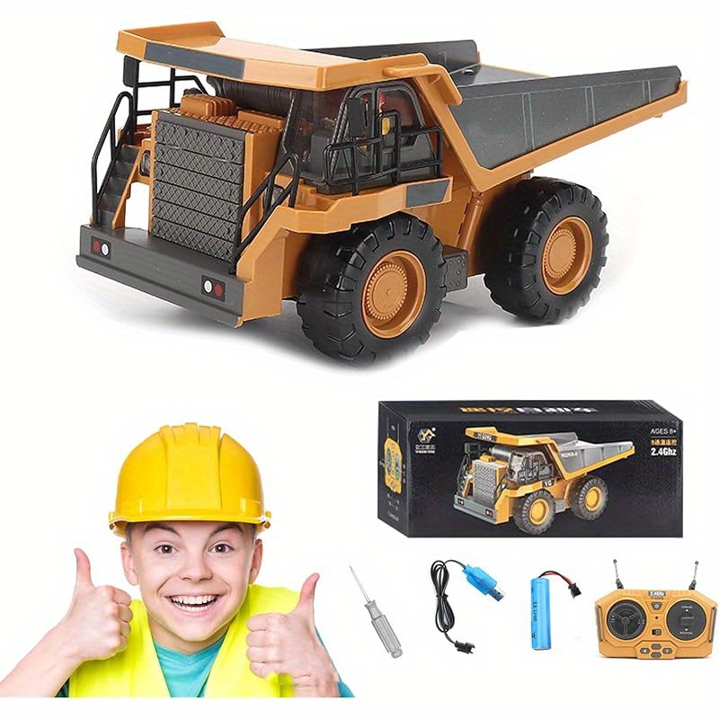 TEMU Excavator, 2025 New Trucks With Cool Lights And Sounds, Complete Control Over The Construction Site, Alloy Material, 2.4ghz Remote, , Big