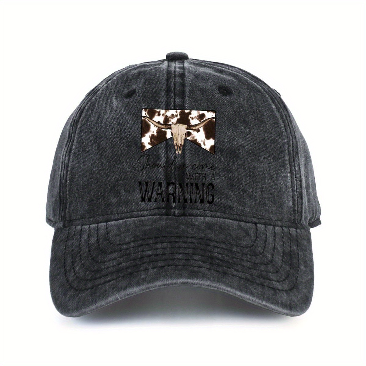 Embroidered Washed Cotton Baseball Cap Adjustable Snapback Sun Protection Retro Washed Cotton Baseball Cap Men Women Letter Embroidery  main image 4