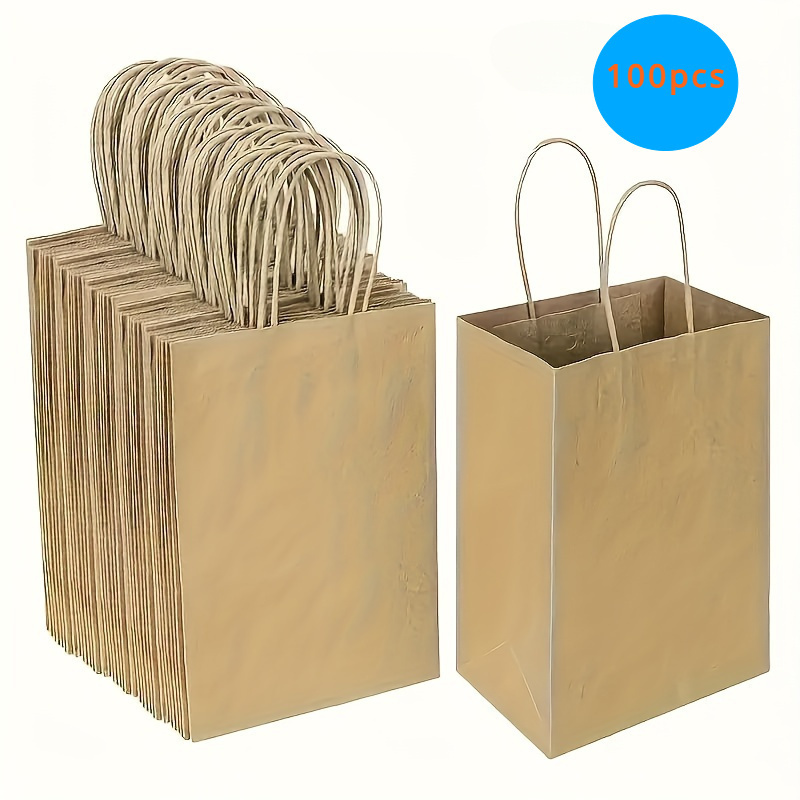 

100pcs Small Gift - 15*8*21cm/5.9*3.14*8.26in Kraft For , Grocery Retail Shopping , , Gift