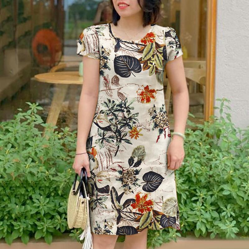 plus size plus size women summer long dress floral printed - Temu United  Kingdom