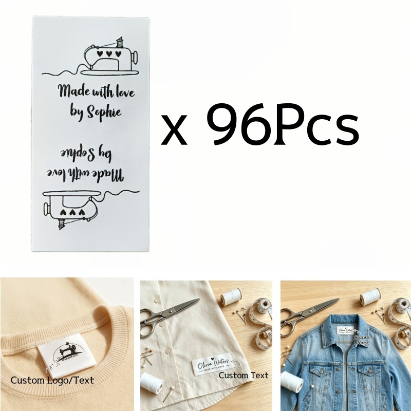 TEMU 24pcs/48pcs/96pcs Custom Sewing Garment Labels, Personalized Fabric Name Tags, Handmade Gift Labels, Suitable For Knitwear, Clothing, Handbags,