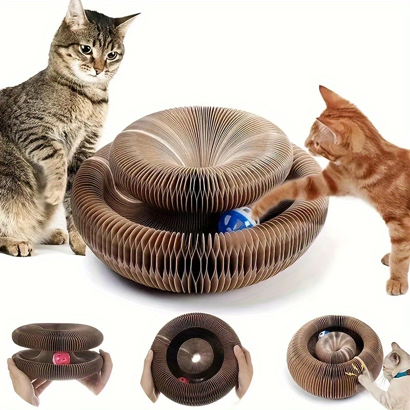 

Striped Accordion Cat Board With - Corrugated Paper Game Pad For Cats