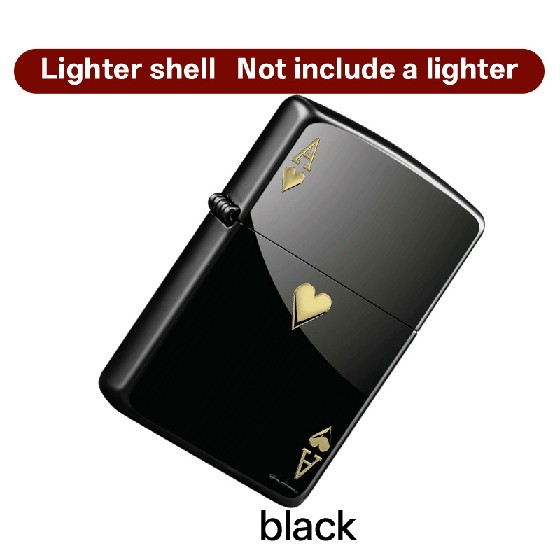 TEMU Heavy-duty Metal Lighter - Windproof, With Safety Lock - Compatible With Liquid Gas (e.g., Propane) - Elegant Black & - Durable Construction For