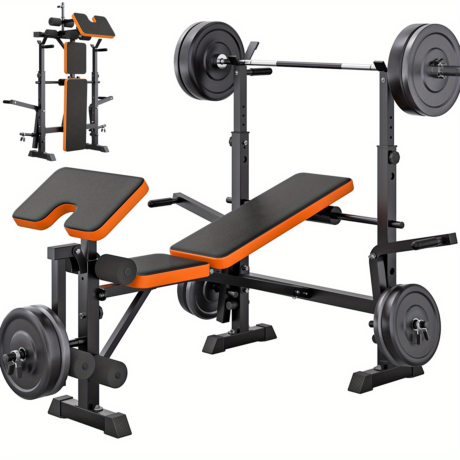 conjunto de de peso 6 com suporte para agachamento, de treino ajustável com desenvolvedor de e suporte para flexão de bíceps, treino de para ginásio doméstico detalhes 9