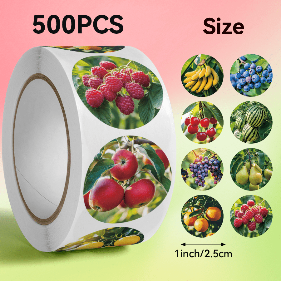 500pcs Fruit Stickers, Sticker, Cartoon Patterns