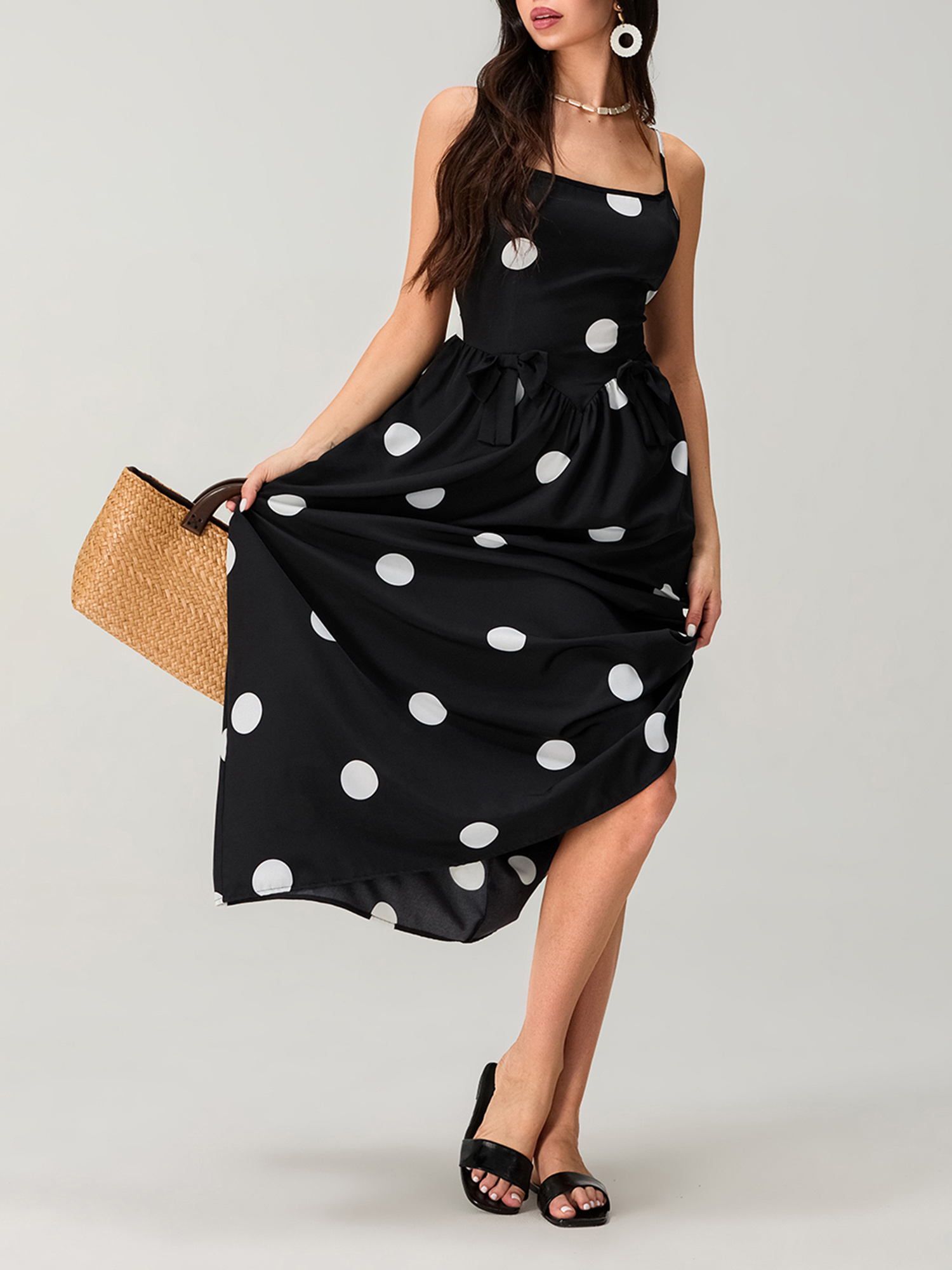 womens summer sleeveless dress casual cute bow a line party - Temu