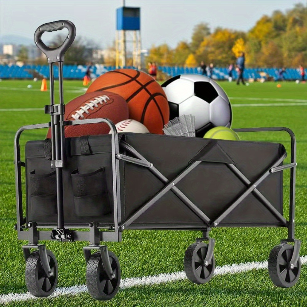 450 330 220lbs capacity heavy duty all terrain folding cart   and 800d oxford fabric foldable multi purpose wagon for camping gardening beach shopping track and field equipment transport vehicle no   wagons carts heavy duty foldable clearance Product details 4