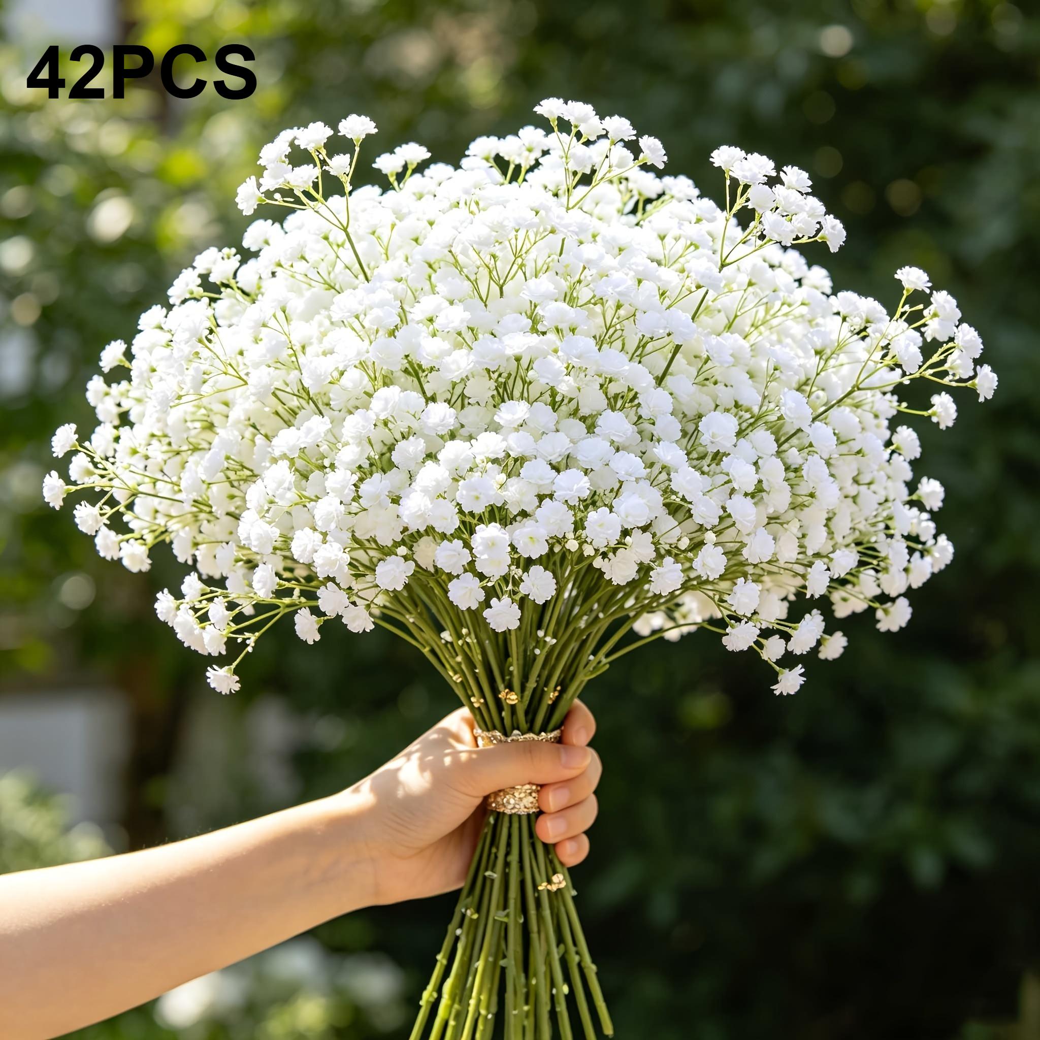 TEMU 42 Bunches, 1260 Stems - Artificial Dandelions, White Artificial Small White Flower Bouquets, Suitable For Wedding And Birthday Decorations,
