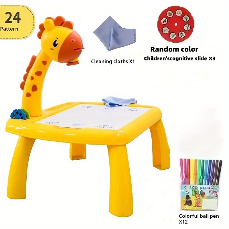giraffe youngsterss painting table projection drawing table with projection   12 watercolor brushes youngsterss art learning drawing board educational toys for creative games suitable for boys and girls cartoon   holiday birthday gift