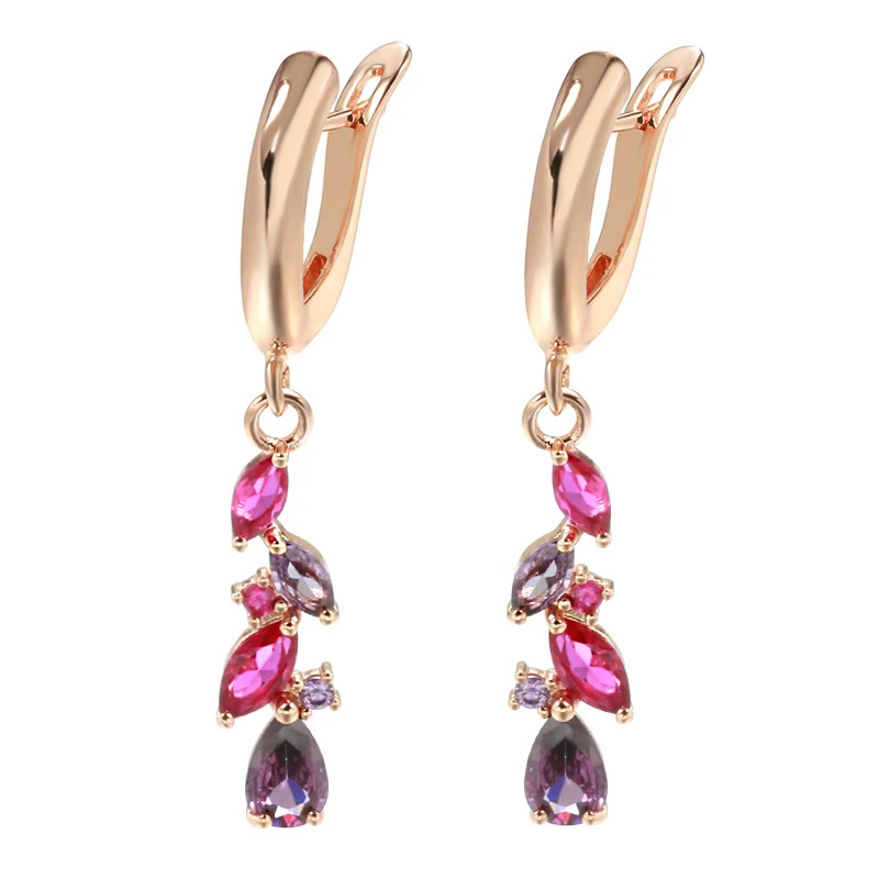 Luxurious Synthetic Zirconia Inlaid Earrings for Women