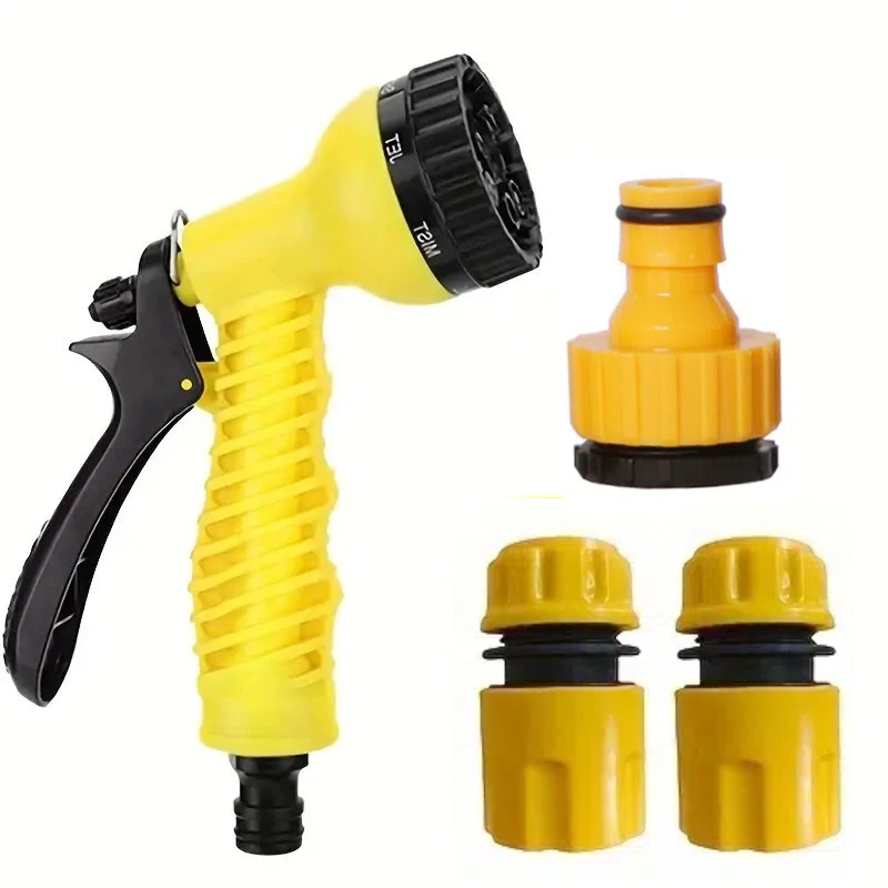 TEMU 4pcs Garden Watering Set, High-pressure Garden Sprayer, Yellow Garden Hose Quick Connect Adapter, Suitable For Irrigation, Garden Watering, Hose