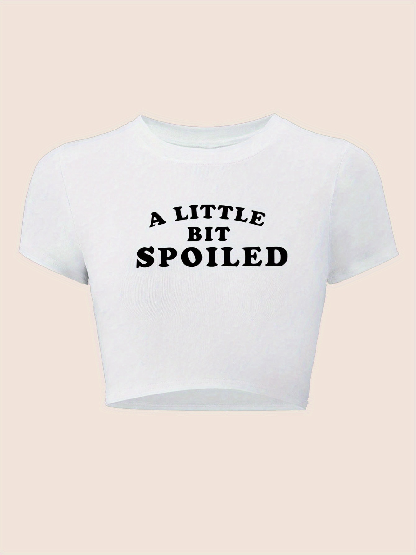 Women'S Short Crop Top with a Sexy Letter Print And Round Neck, Casual Sports S… - Image 9