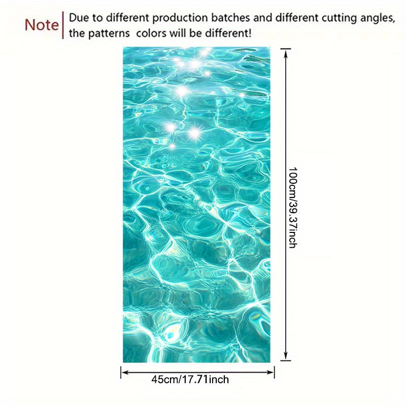 TEMU 2d Flat, 1pc Blue Surface Pattern Electrostatic Frosted Window Sticker, Glass Door And Window, Double-sided Visual Effect, Removable Pvc,
