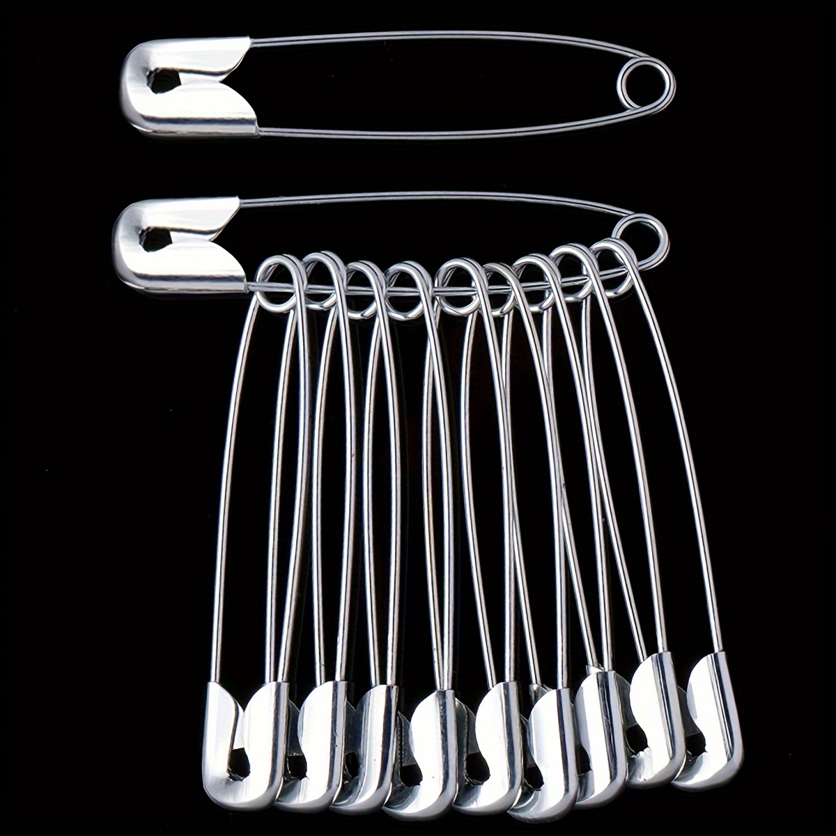 TEMU 50 Pins, Safety Metal Pins, Clothing Fastening Pins, Tag Hanging Pins, Waistband Pins, Household Safety Pins For Securing Bed Sheets, Metal Snap