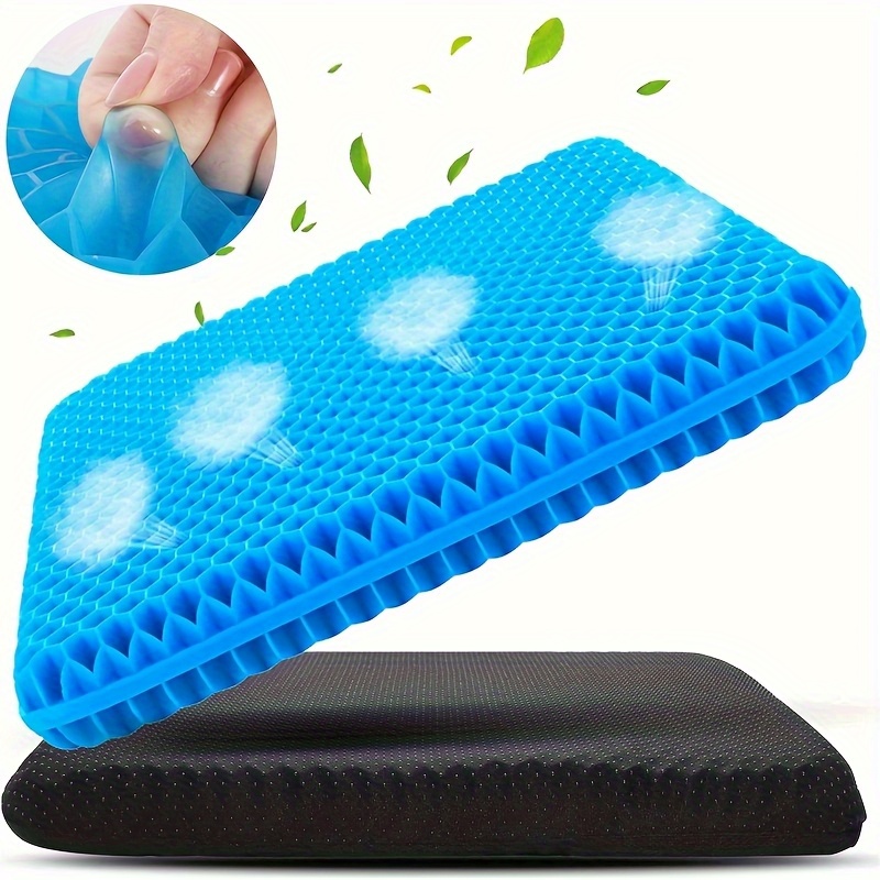 Extra Large Blue Gel Honeycomb Seat Cushion - Soft Breathable Non-Slip Design, Reduces Sweating, Durable TPU Material, Fit for Wheelchairs, Cars, Office Chairs - Modern Seat Cover for     &  , Seat Cushion for Chair, Wheelchair Accessory, Sleek Cushion Design, Nonslip Construction