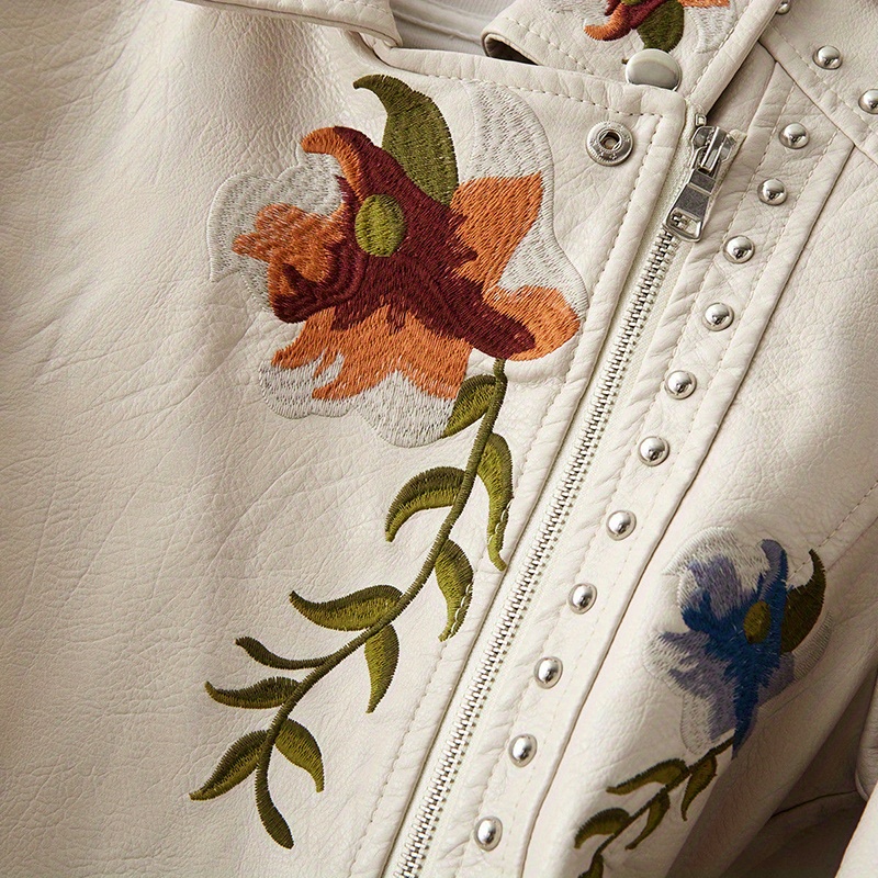 Ladies' Motorcycle Jacket with Floral