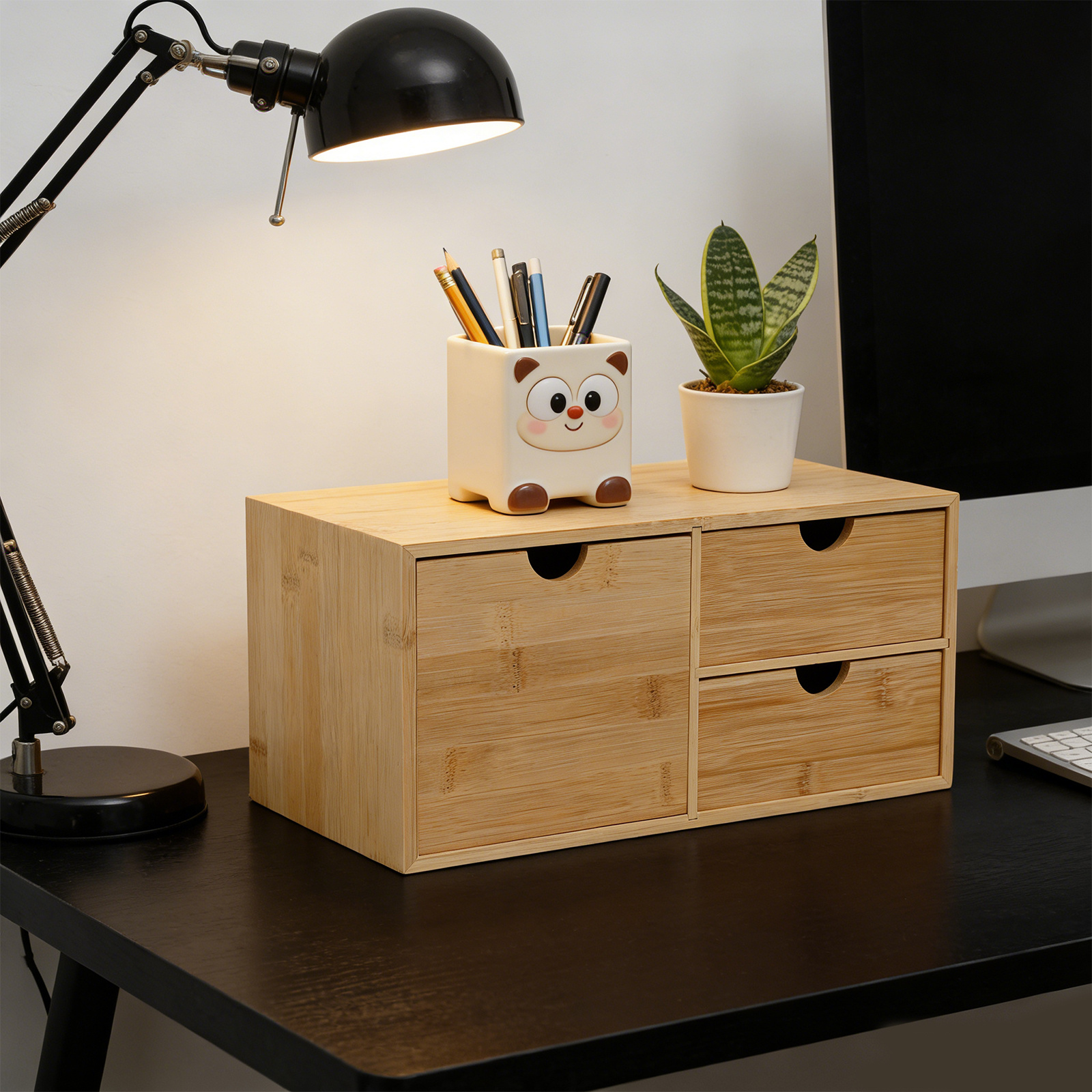 Image of Multifunctional Desk Organizer With Clock-compatible Flat Top Shelf & Drawer Storage Rack - Space-saving Shelf Suitable For Home Office, Store, Or Desk Use - Compact Organizer For Clock Holder And