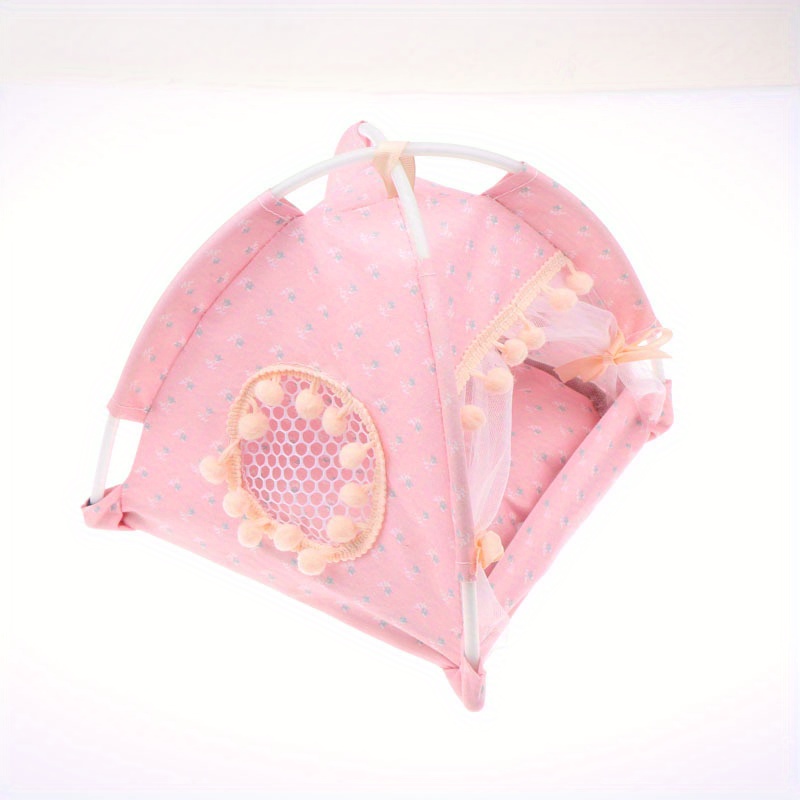1:12 Scale Miniature Pink Polka Dot Camping Tent