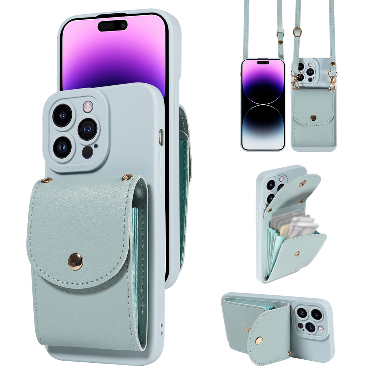 TEMU Phone Case: Phone Case For Galaxy S26 S25 S24 S23 S22 S21 S20 Fe Edge, Synthetic Leather Crossbody Drop-proof Scratch-resistant Wallet With Card