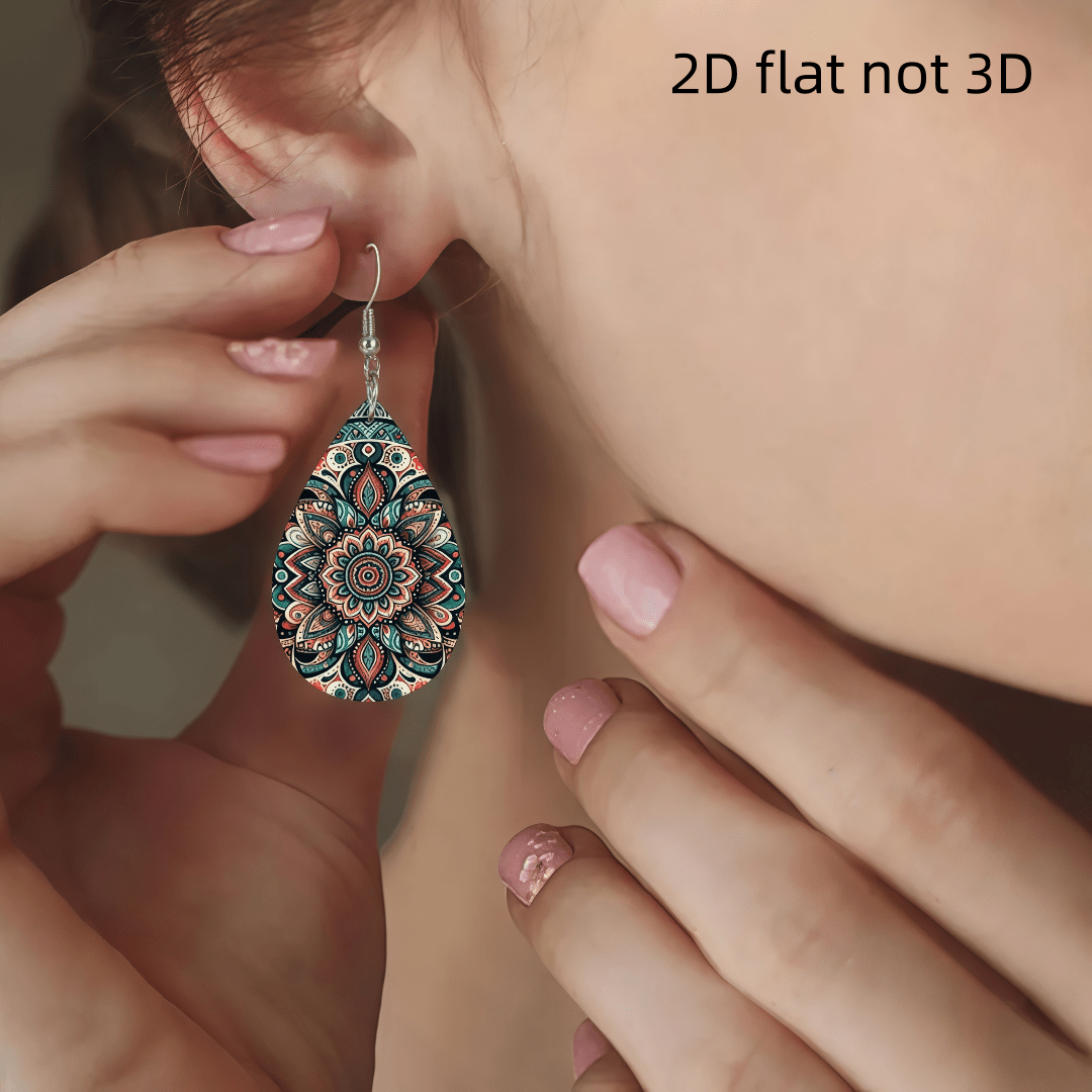 Women's Mandala Pattern Dangle Earrings, Modern Interpretation