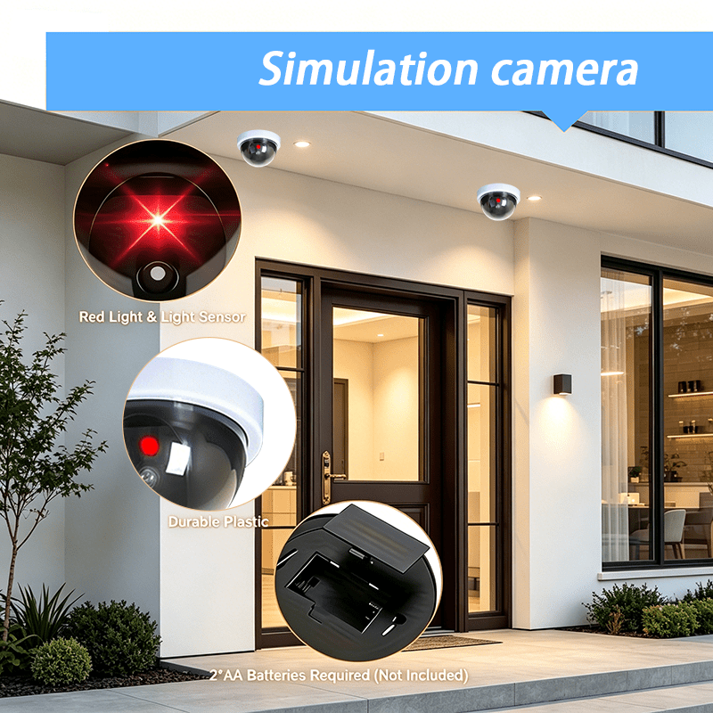   luminosa stroboscopica a led con telecamera di sorveglianza simulata per uso interno ed esterno - telecamera di   antifurto con funzione lampeggiante  , luce led notturna,   della batteria prolungata,   a batteria (batterie non  ),   di monitoraggio
