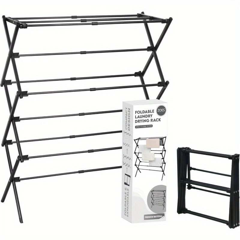 3-tier foldable portable no-installation clothes drying rack