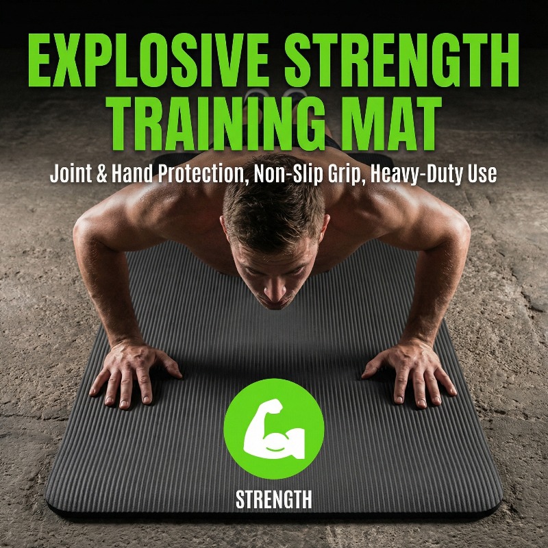 E-shop Rutschfeste, verschleißfeste Unisex-Fitnessmatte, verdickte verbreiterte Yoga-Matte für Cardiotraining zu Hause, Fitnessmatte für Damen/Herren,