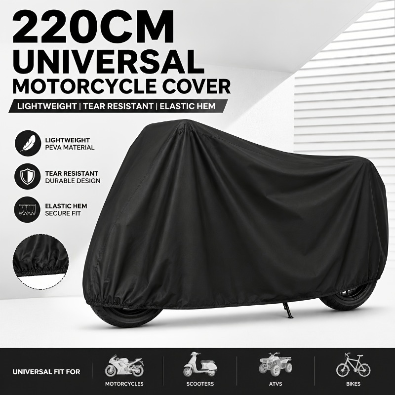 TEMU 1pc Motorcycle And Electric Vehicle Cover Suitable For Motorcycles, Scooters, - - Waterproof, Dustproof, Scratch-resistant Protection With Full