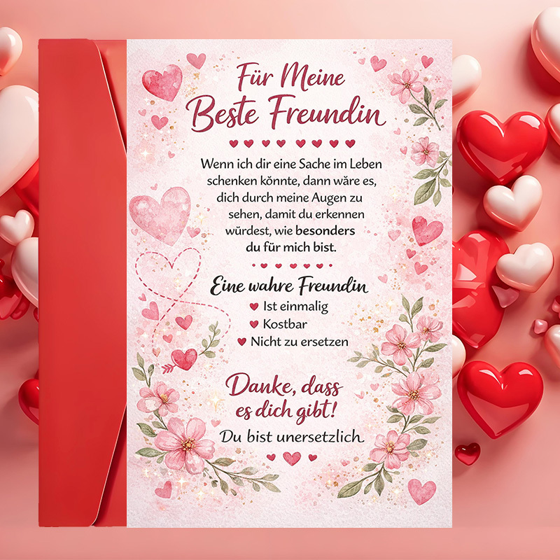 1 Greeting Card + 1 Envelopebeautiful Friendship Greeting Card Perfect For Expressing Gratitude And Love To On Birthdays Anniversaries Or Special Moments True Friendship