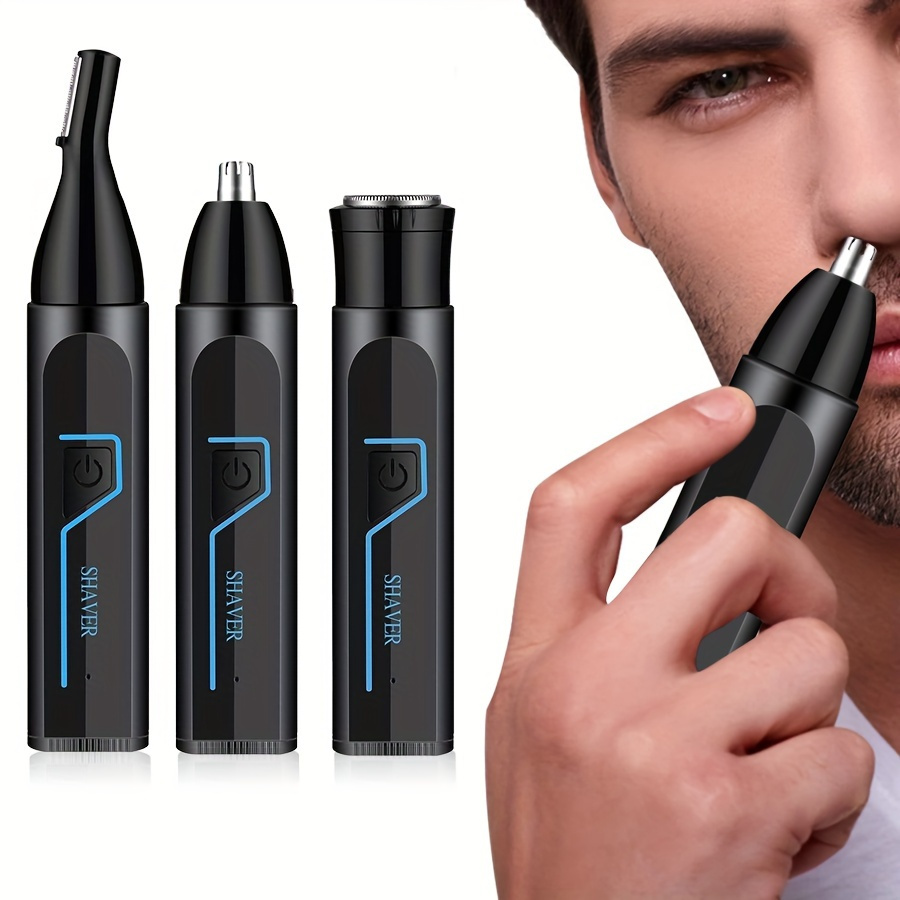 1pc 3 in 1 multifunctional electric nose ear hair trimmer eyebrow groomer rechargeable usb charging nose hair clipper with 150mah battery 36v operating voltage   usb c cable cleaning brush Product details 1