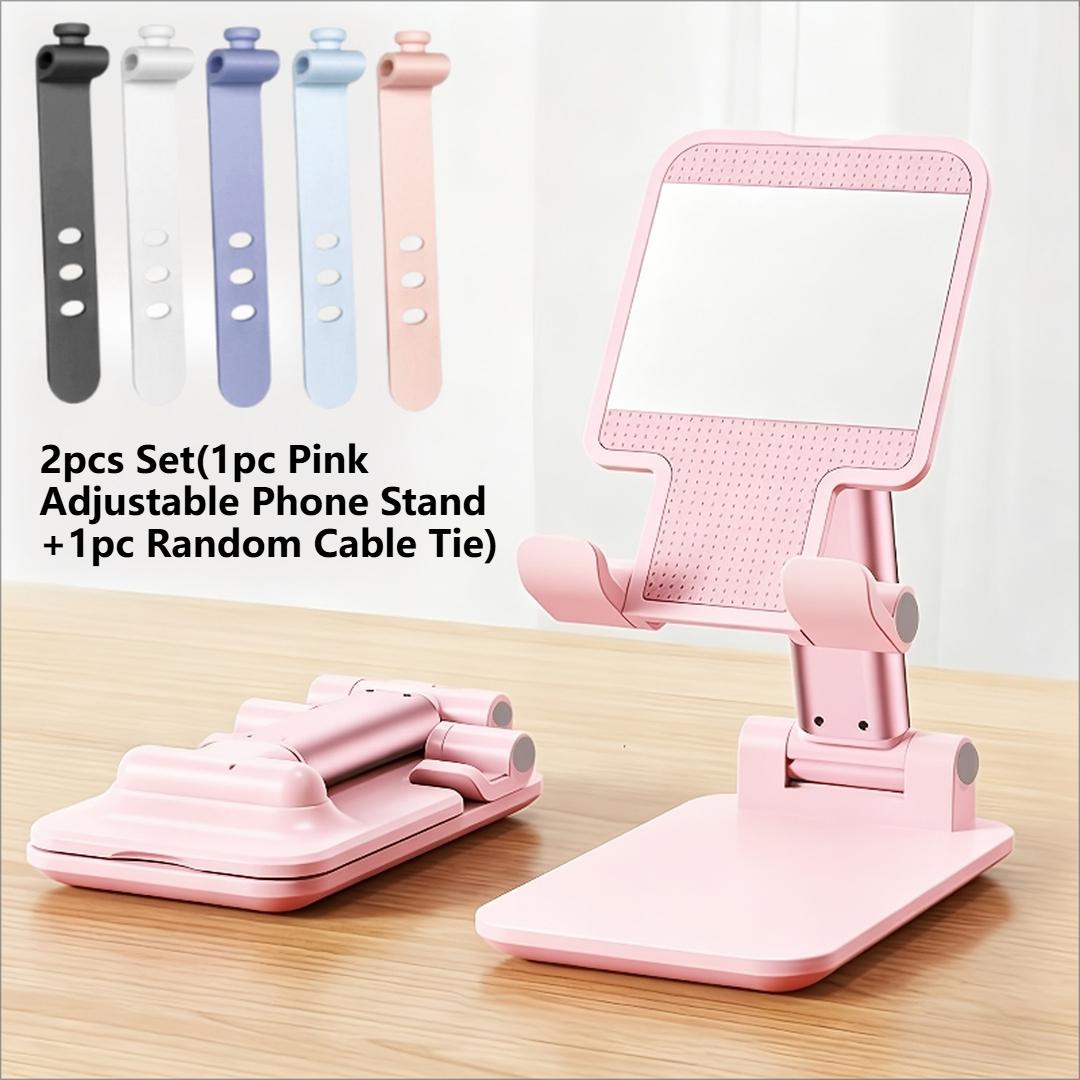 TEMU Ensemble de 2 pièces (1 support de téléphone portable réglable et 1 attache de câble de couleur aléatoire) avec de Cosmétique, support de